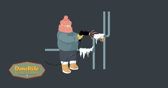 A homeowner standing near frozen pipes.